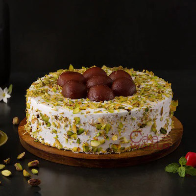 Fluffy Gulab Jamun Cake