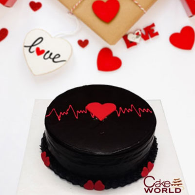 Red Heart Truffle Cake